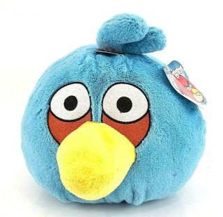 Commonwealth Angry Birds Plush Jim Blue Jay With Sound Stuffed Animal 9” Blue