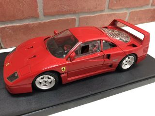 Vintage Hot Wheels Red Ferrari F40 1:18 Scale Die Cast Model Car 1999 W Case