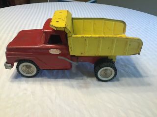 Vintage 1960’s Tonka Dump Truck Red And Yellow Pressed Steel