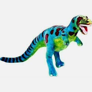 Melissa Doug T - Rex Dinosaur 39 " Jumbo Giant 2149 Blue Green Plush Stuffed Animal