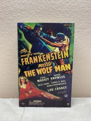 Sideshow 12 " Frankenstein Meets Wolf Man Monsters Figure Lon Chaney Wolfman