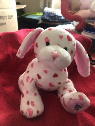 Webkinz Love Puppy Plush Only No Code White Pink Red Hearts