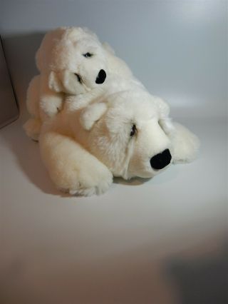 Applause Dakin 15 " Polar Bear Plush Plushie Lou Rankin Mom & Baby Stuffed Animal
