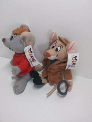 Basil Bernard Disney Club 7 in set of 2 Stuff Plush Rescuers Mouse Detective 2
