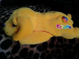 8” 1998 Lisa Frank Beanie Series One Caymus The Dog Plush Vintage Yellow
