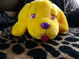 8” 1998 Lisa Frank Beanie Series One Caymus the Dog Plush Vintage Yellow 2