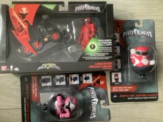 Power Rangers Ninja Steel Lunar Rover Vehicle Red,  Pinkdrop And Pop Rangers