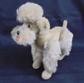 Vintage Steiff 5322 Snobby Poodle Gray Mohair Jointed 9 " Tall Stuffed Animal