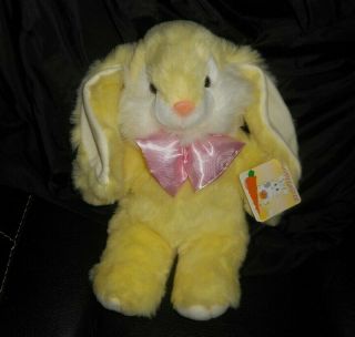 14 " Vintage Kids Of America Yellow Baby Bunny Rabbit Stuffed Animal Plush Toy