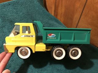 Vintage Structo Toy Hydraulic Dump Truck Rare John Deere Green Yellow