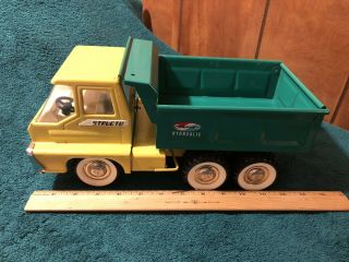 Vintage Structo Toy Hydraulic Dump Truck Rare John Deere Green Yellow 2