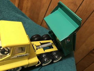 Vintage Structo Toy Hydraulic Dump Truck Rare John Deere Green Yellow 3