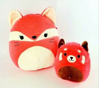 Kellytoy Squishmallow Fifi The Red Fox Plush Doll Pet Squishy Squooshems Set