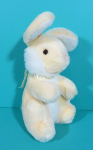 Baby Gund Yellow White Bunny Rabbit 10 " Plush Stuffed Animal Vintage 1990 Lovey