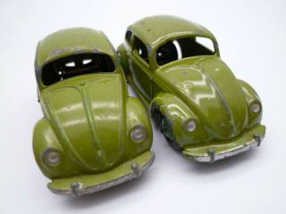 Vintage Dinky Toys 181 Volkswagen Beetle Oval Bug Pair Issued 1950/60s