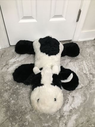 Black White Plush Pillow Cow Stuffed Animal Floppy Dan Dee Large 28 " Giant Soft