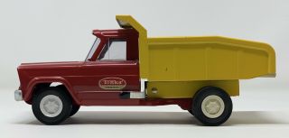 Vintage 1960’s Tonka Jeep Dump Truck Pressed Metal Red And Yellow - Very 2