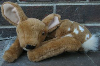 Bloom Brothers Baby Whitetail Deer Fawn Plush Stuffed Toy Curled Up Laying Down