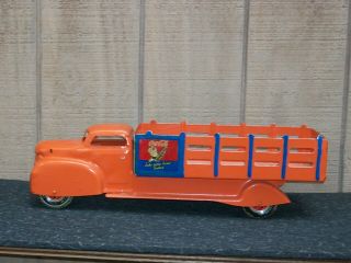 Vintage Louis Marx & Co.  Coca Cola Delivery Truck Pressed Steel Toy Stake Truck