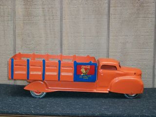 Vintage Louis Marx & Co.  Coca Cola Delivery Truck Pressed Steel Toy Stake Truck 2