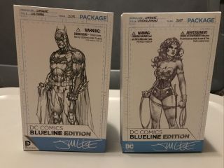 DC Comic BlueLine Edition Batman 2015 SDCC & Wonder Woman 2017 Exclusive Jim Lee 3