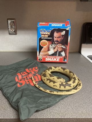 Vtg Rare 1991 Titan Sports Wwf Hasbro Jake The Snake Roberts Damian W/bag Box