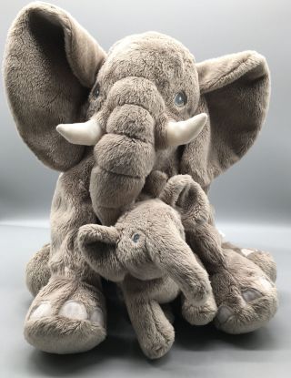 Ikea Plush Elephant With Baby Soft Stuffed Animal Toy