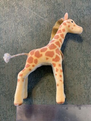 Vintage Steiff Germany Mohair Giraffe Stuffed Animal Toy 7” With Tag