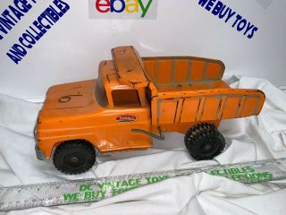 Vintage Tonka Orange Dump Truck Pressed Steel Model Mound Minn