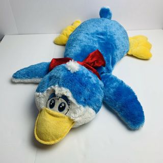 DanDee Collectors Choice Plush Duck Blue Yellow Stuffed Animal Red Bow 28” 2