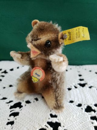 Vintage Steiff Mohair Beaver " Nagy " All Id 4310,  00 Really Cute - Lqqk
