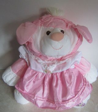 Vintage 1986 Fisher Price Puffalump Lamb Pink Dress Plush Lovey