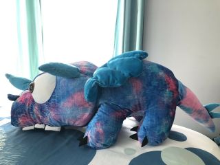 Six Flags Large Giant Jumbo Plush Stuffed Dinosaur Triceratops 4 Feet Long