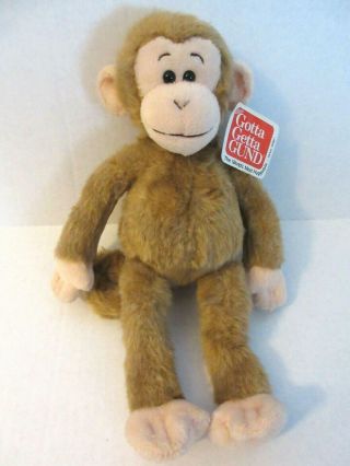 Gund Pee Wee Monkey Brown Tan Plush Stuffed Animal Toy 11 " 2627