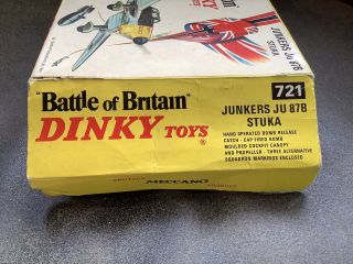 Dinky Toys Battle of Britain No.  721 Junkers Ju 87B Stuka German Dive Bomber 1969 3