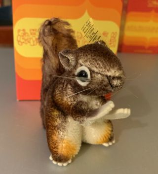 Vintage Steiff Perri Squirrel With Button And Tag In The Ear