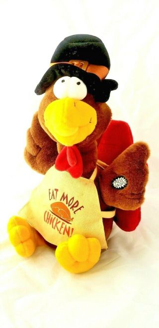Dan Dee Thanksgiving Turkey Plush Eat More Chicken Sings Musical Rockin Gobblin