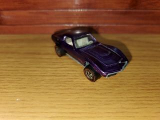 Hot Wheels Redline 1968 Purple Custom Corvette With White Interior. 2