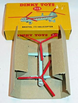 Dinky 715 Bristol 173 Helicopter,  Near Model,  Packing Piece & Great Box.
