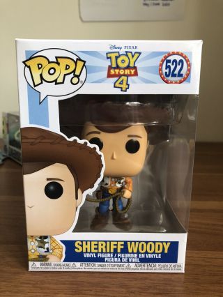 Disney Toy Story 4 Sheriff Woody Rare Funko Pop Vinyl Figure 522