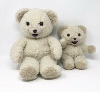 2 Vintage Snuggle Bears 15 " & 10” Teddy Russ 1985 Lever Brothers Fabric Softener