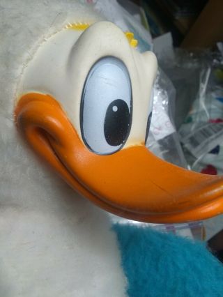 Vintage Rubber Face Donald Duck Stuffed Plush Toy Walt Disney