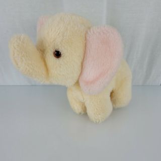 Vintage Fan Fair Plush Baby Elephant Wind Up Musical Stuffed Animal Toy Yellow