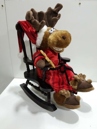 Dan Dee Collectors Christm Choice Musical Rocking Chair " Grandma " Reindeer Plush