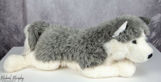 Douglas Cuddle Toys Husky Puppy Dog 18” Gray And White Stuffed Animal Plush