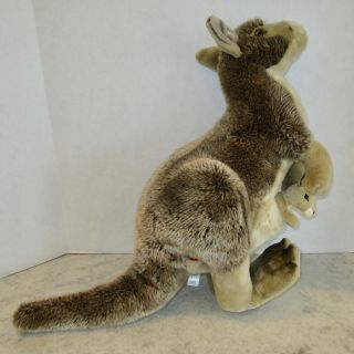 Fao Schwarz Kangaroo And Joey Baby Big Plush Stuffed Animal Australia 18 "