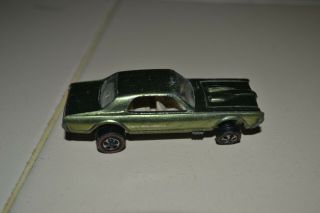 Vintage 1968 Custom Cougar Redline Hot Wheels Olive Green