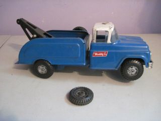 Vintage Buddy L Tow Truck With Hard To Find Flat Tire