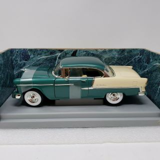 American Muscle Ertl 1955 Chevy Bel Air Hardtop Green/cream Diecast 1/18 7256