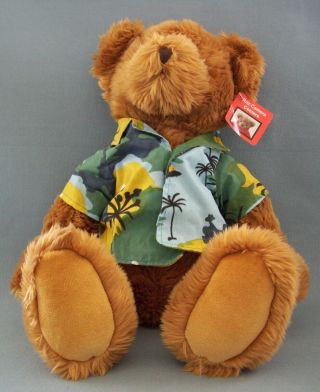 Ritz Camera Center Teddy Bear Hawaiian Shirt Plus Green Hoodie Russ Berrie Tags 2